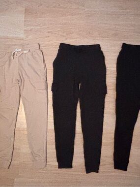 Real Essentials Youth  Cargo Joggers trio - Tan Grey & Black